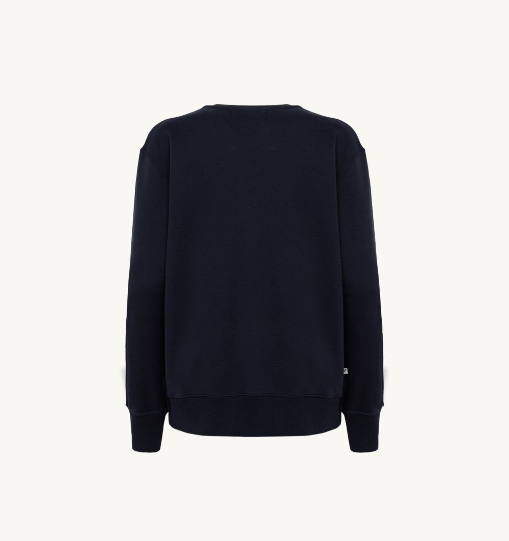 Blue Autry Crew Neck Sweatshirt Cotton | GFDATU971