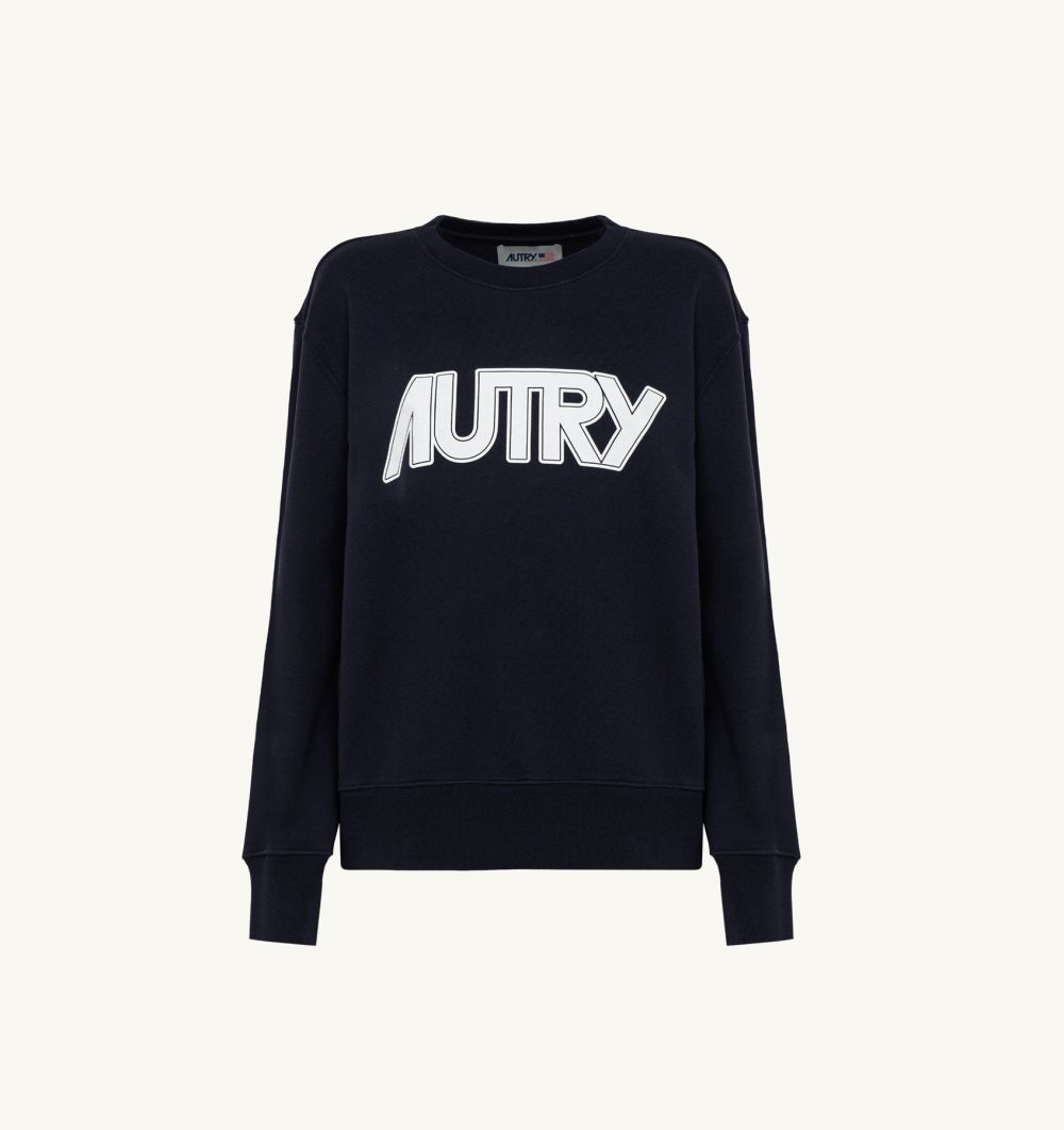 Blue Autry Crew Neck Sweatshirt Cotton | GFDATU971