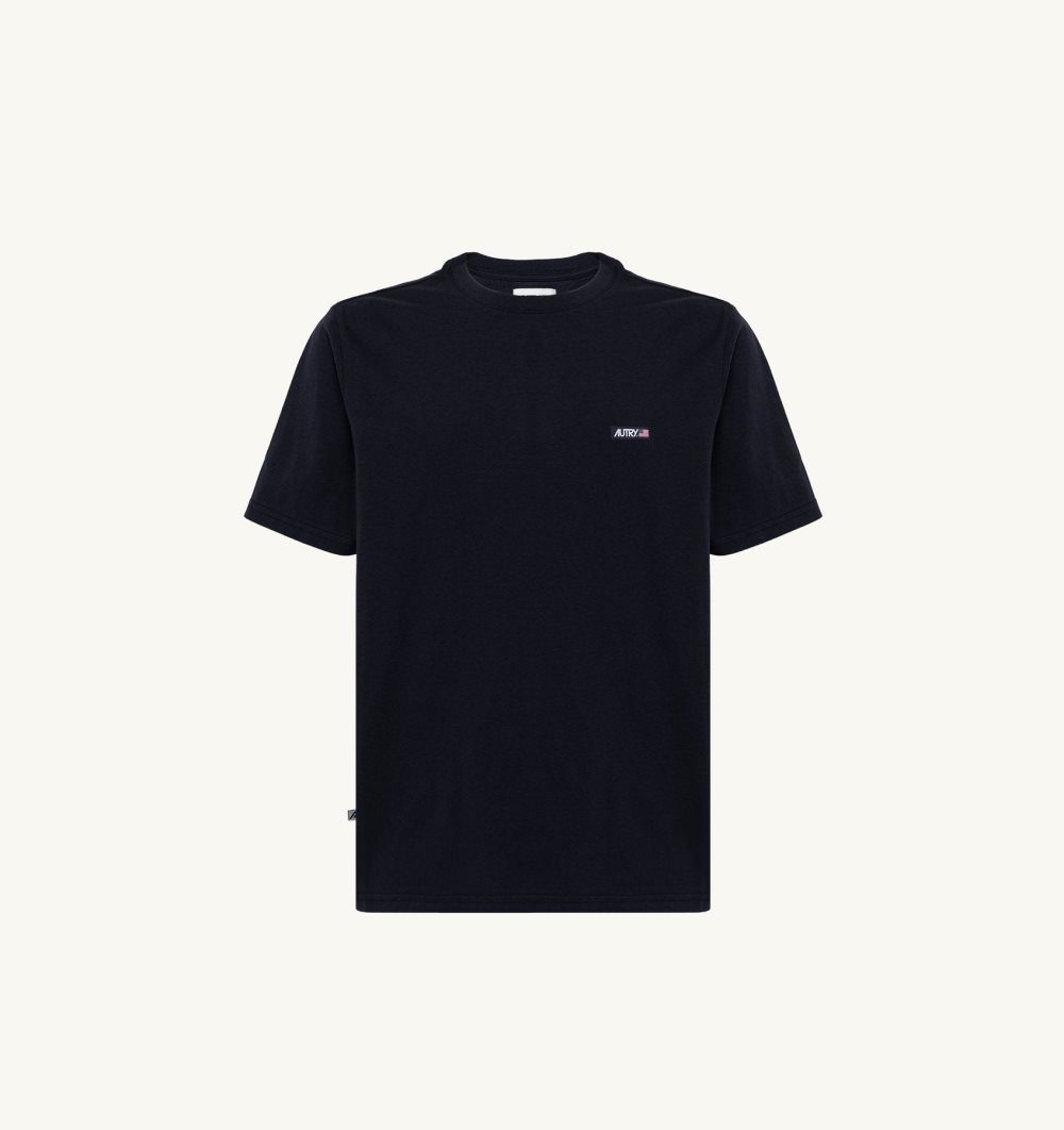 Blue Autry Label T-shirt Cotton Jersey | HMRZKY026