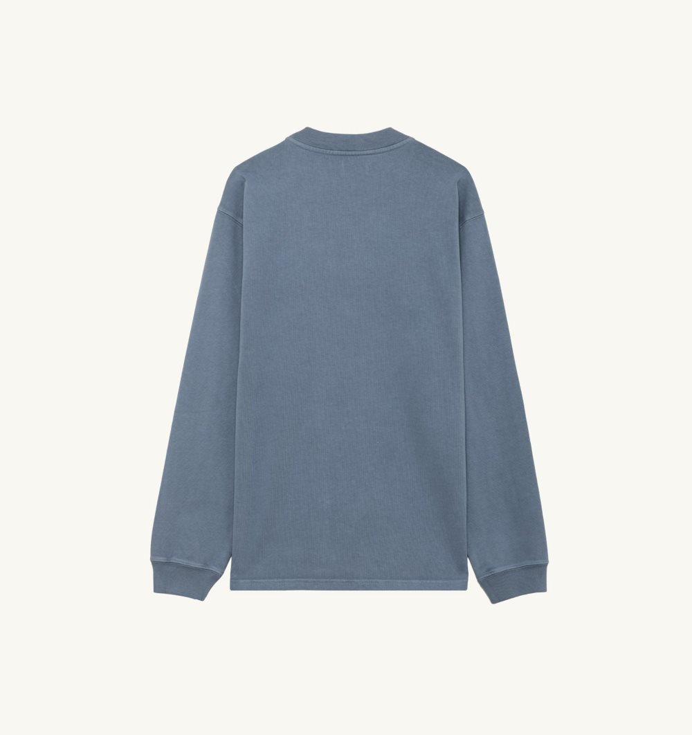 Blue Autry Long-sleeve T-shirt Indigo Heavy Cotton | JOSYWU089