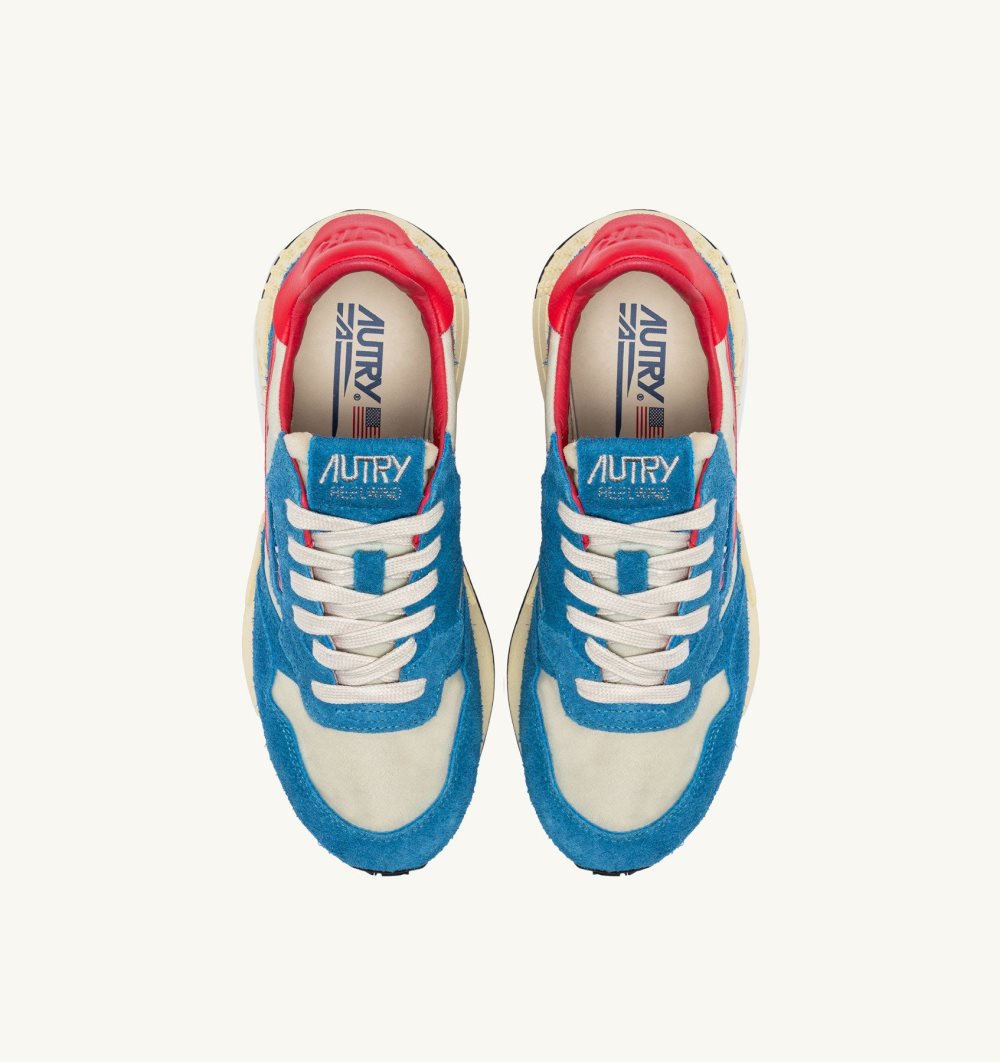 Blue Autry Reelwind Low Sneakers Nylon Suede | FDRMOW259