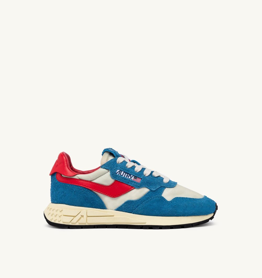 Blue Autry Reelwind Low Sneakers Nylon Suede | FDRMOW259