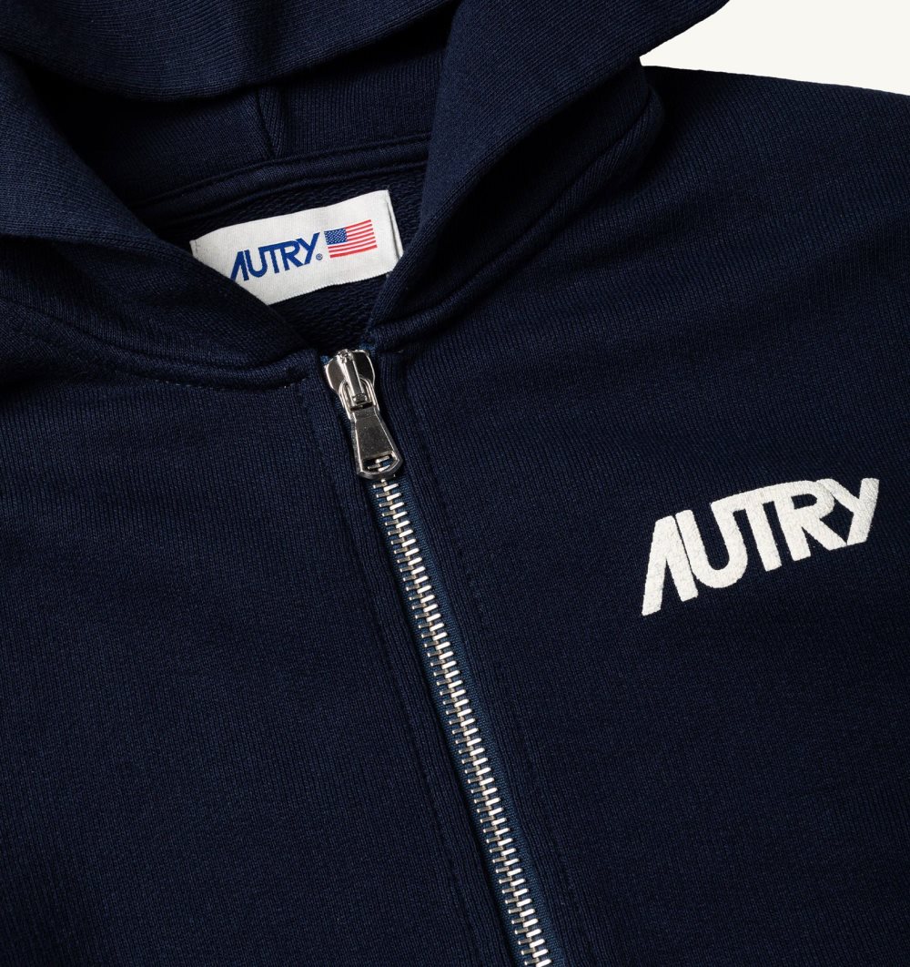 Blue Autry Sweatshirt Hooded Cotton Jersey | HRFZPG023