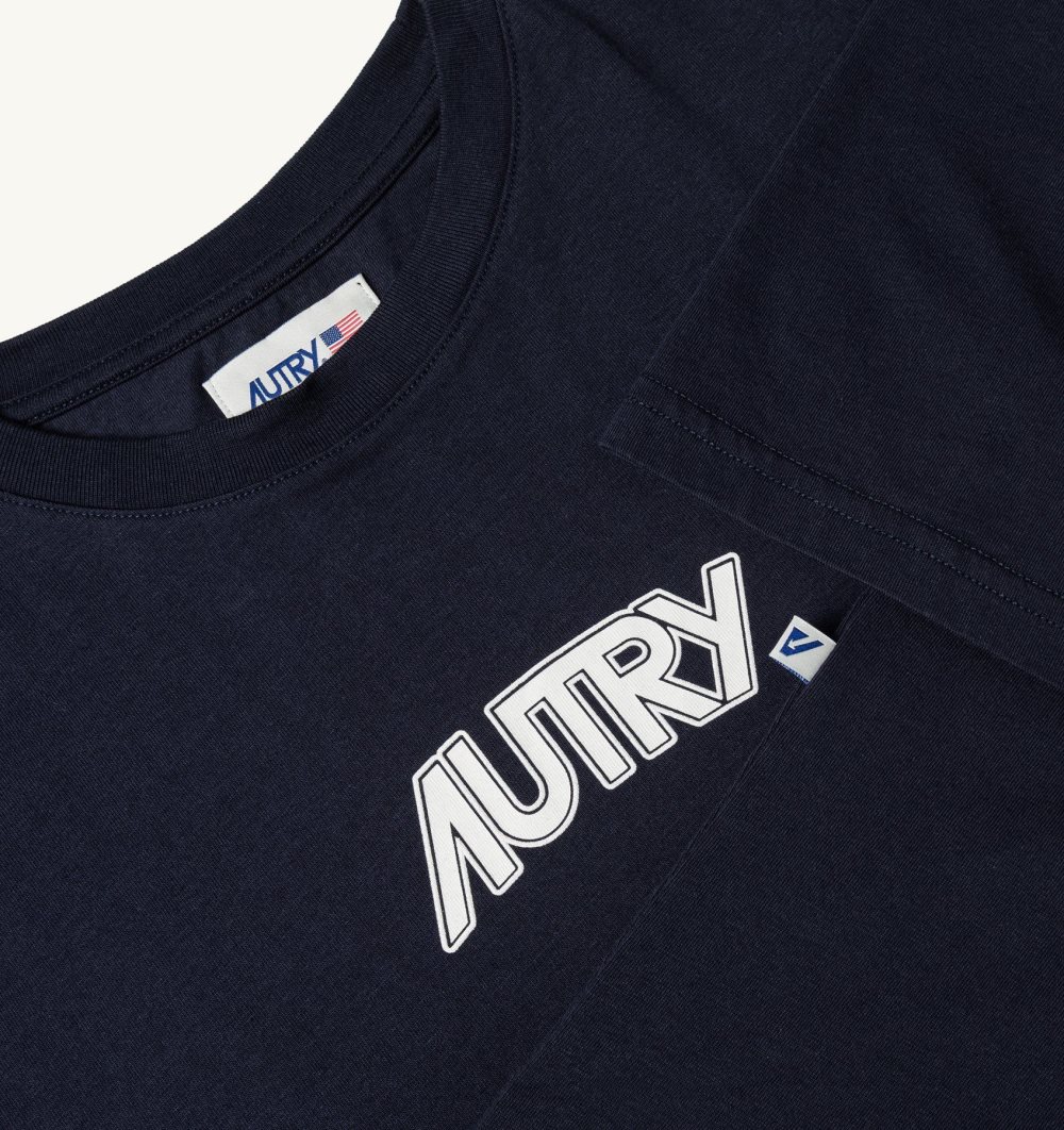 Blue Autry T-shirt Cotton Jersey | MTFAHD275