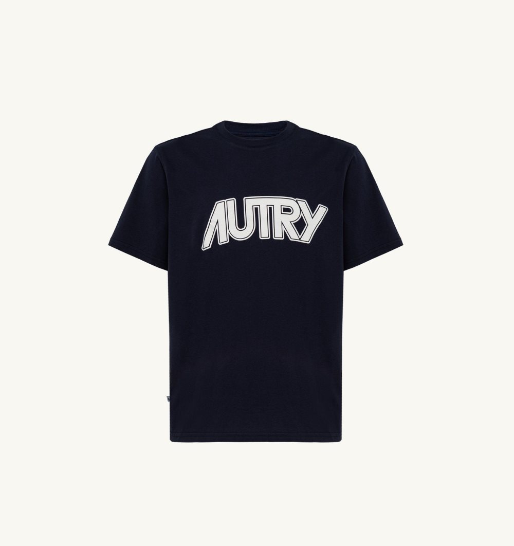 Blue Autry T-shirt Cotton Jersey | MWJVEK451