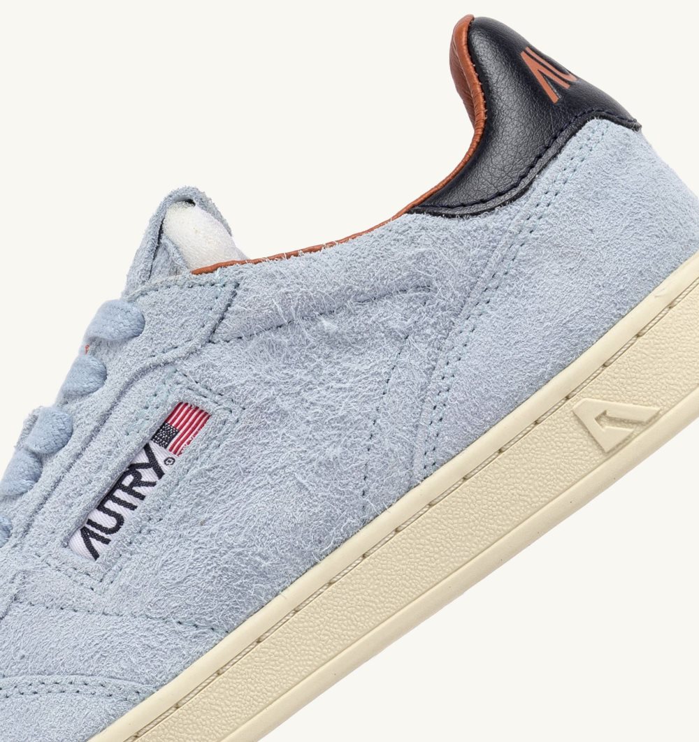 Blue / Grey Autry New Flat Low Sneakers Portofino Suede Blue | MWQTYH430