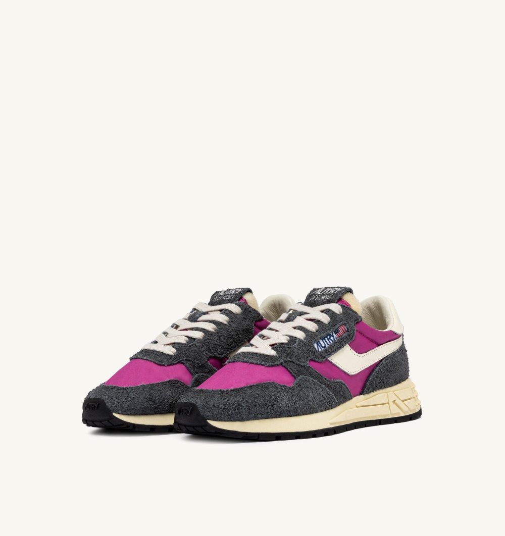 Fucsia Autry Reelwind Low Sneakers Fuchsia Nylon Suede | HGXDFE543