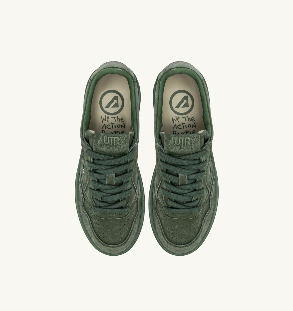 Green Autry Medalist Low Sneakers Goatskin | QXYHZK034