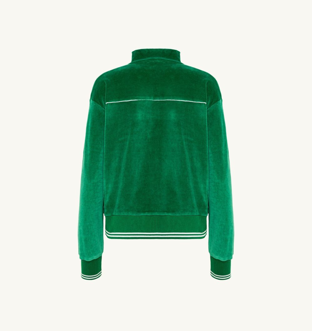 Green Autry Piping Jacket Cotton Chenille | DNTGCH638