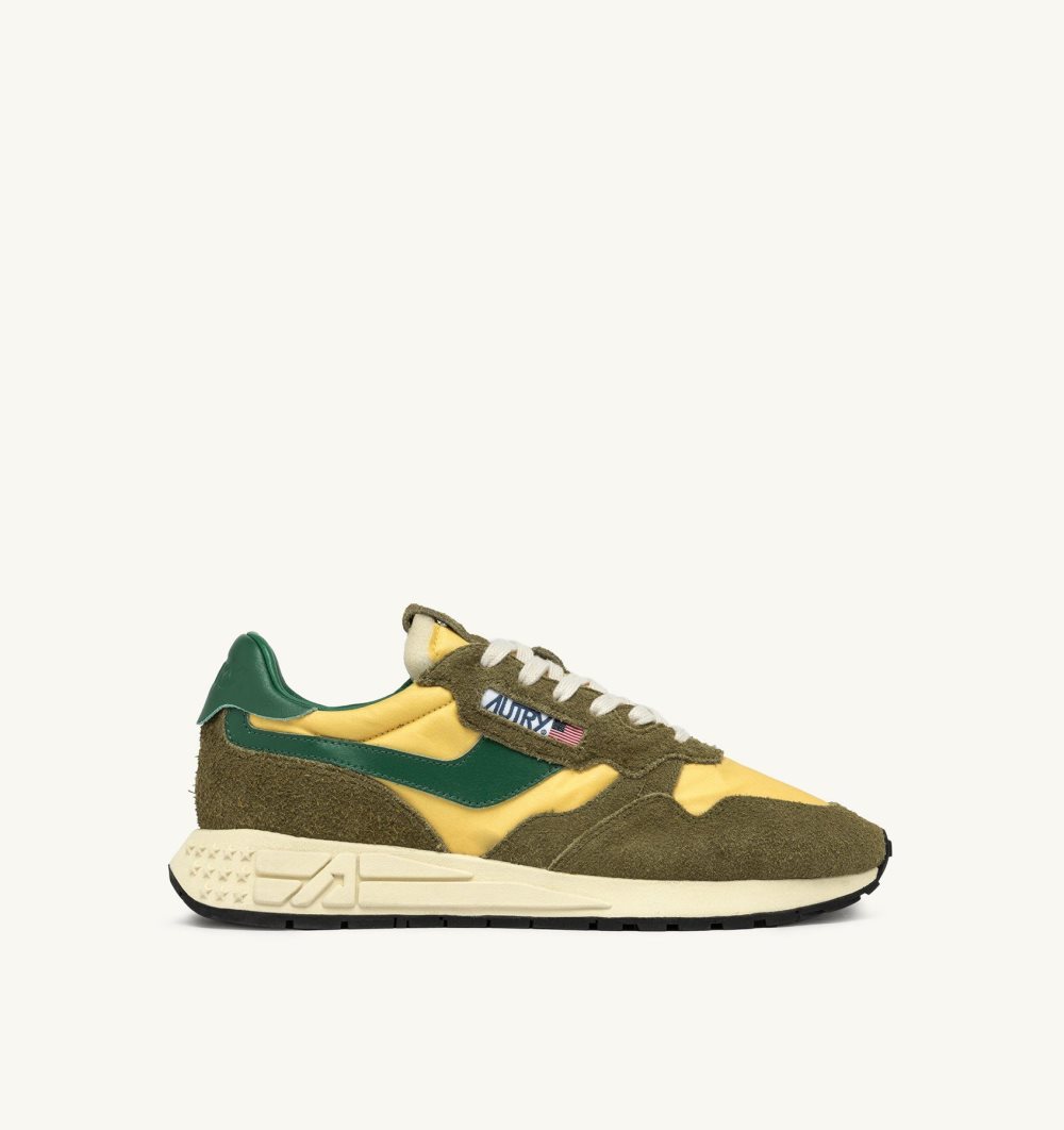 Green Autry Reelwind Low Sneakers Amazon Military Nylon Suede | FHUWZQ851