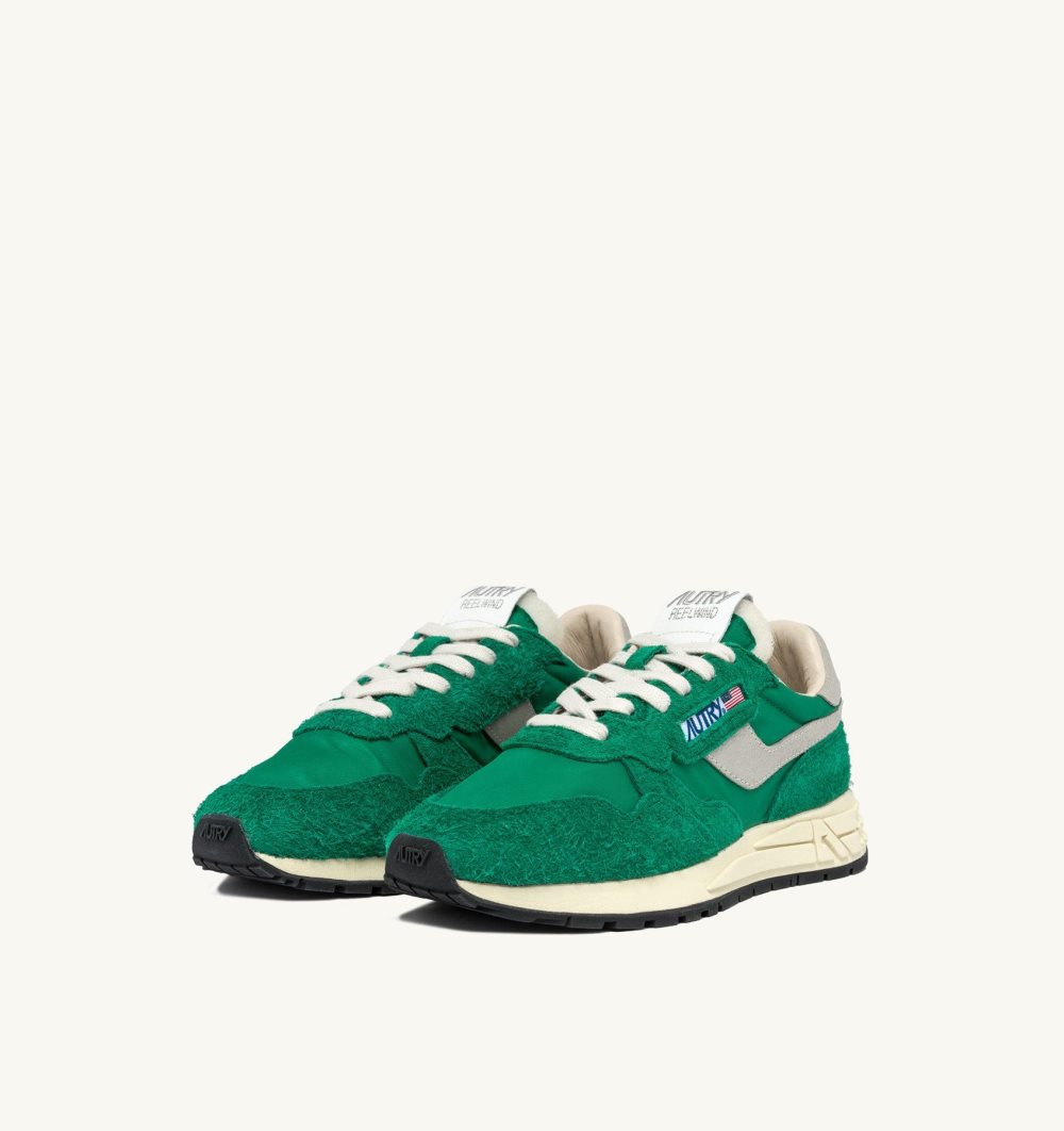 Green Autry Reelwind Low Sneakers Nylon Suede | EMCOYP369