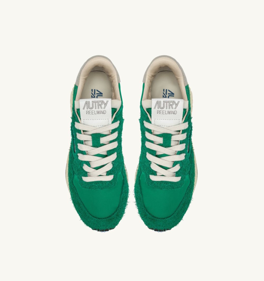 Green Autry Reelwind Low Sneakers Nylon Suede | EMCOYP369