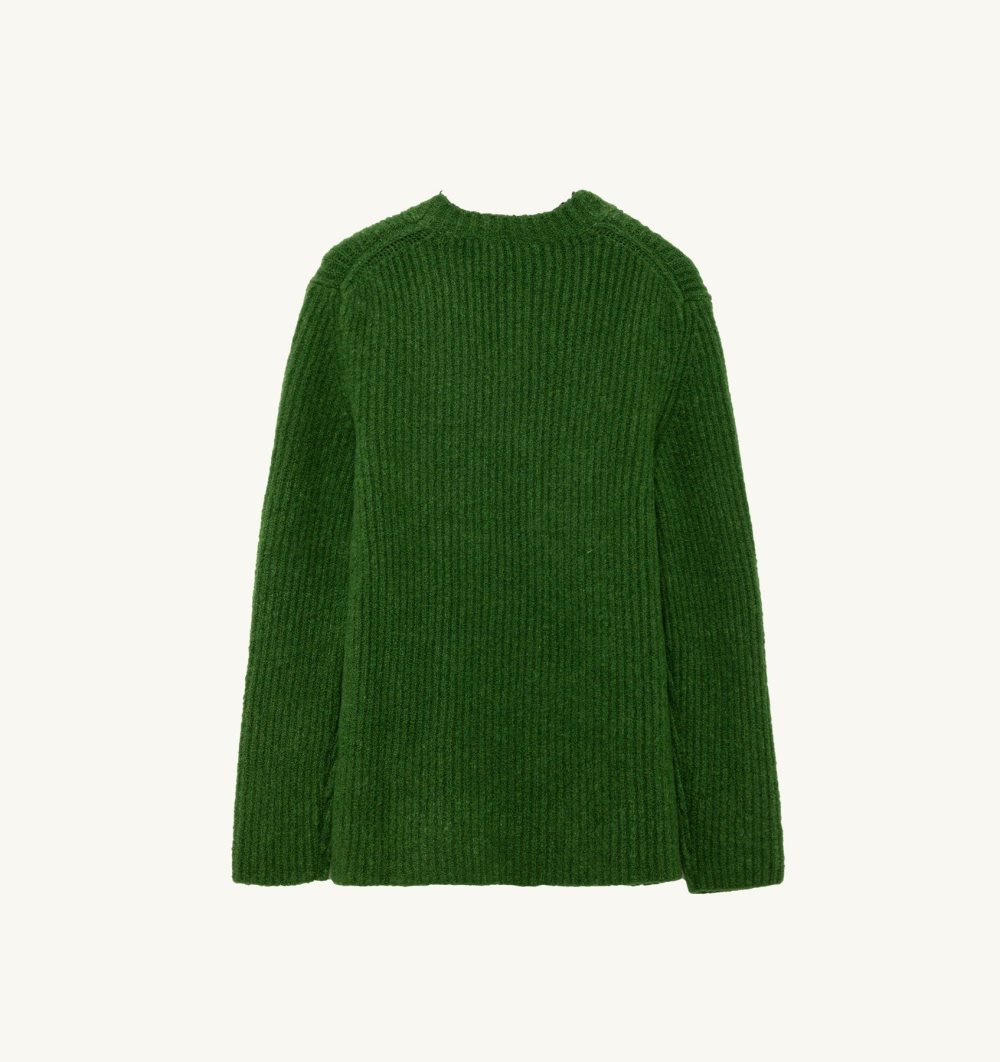 Green Autry Sweater Fisherman Knit | IRXMSW841