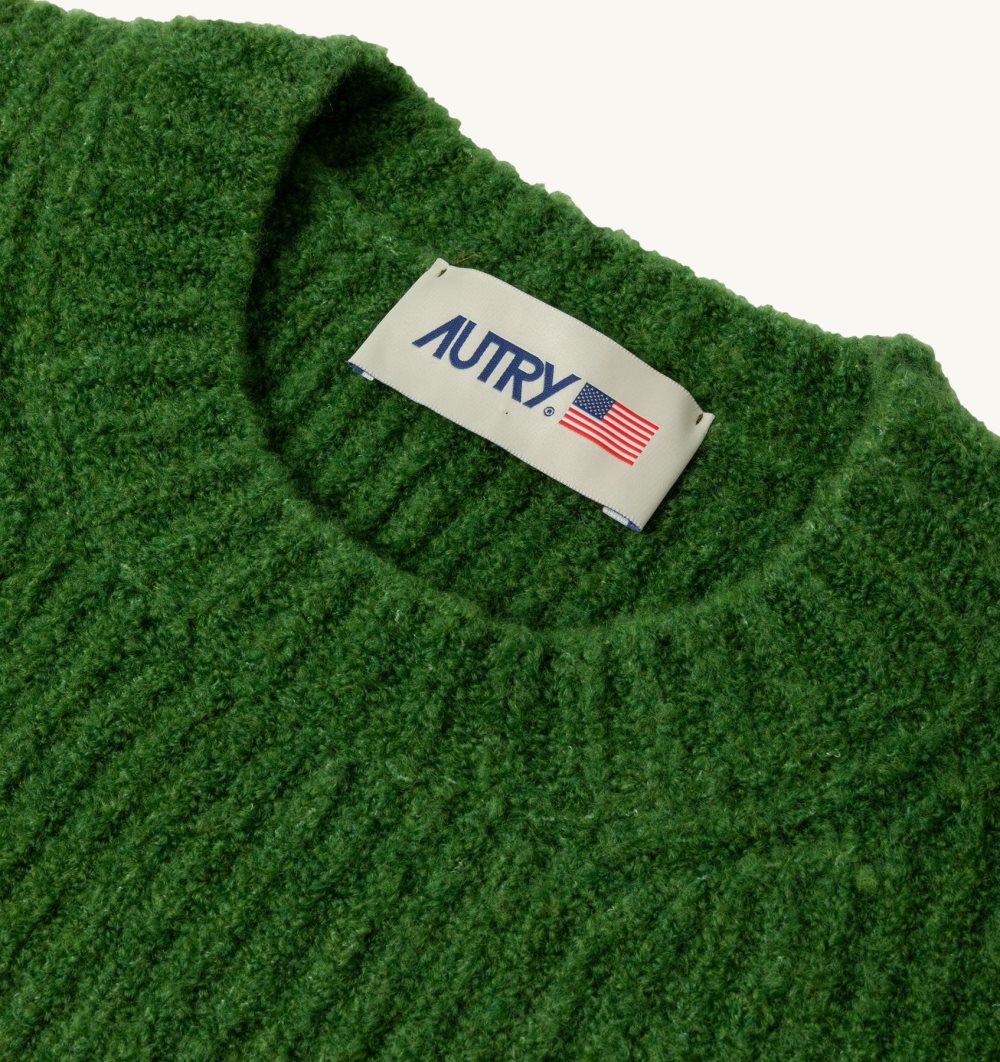 Green Autry Sweater Fisherman Knit | IRXMSW841