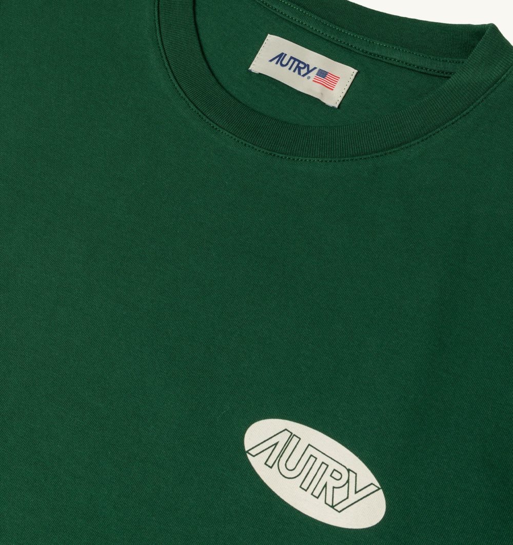 Green Autry T-shirt Cotton Printed Logo | CTKDBU239