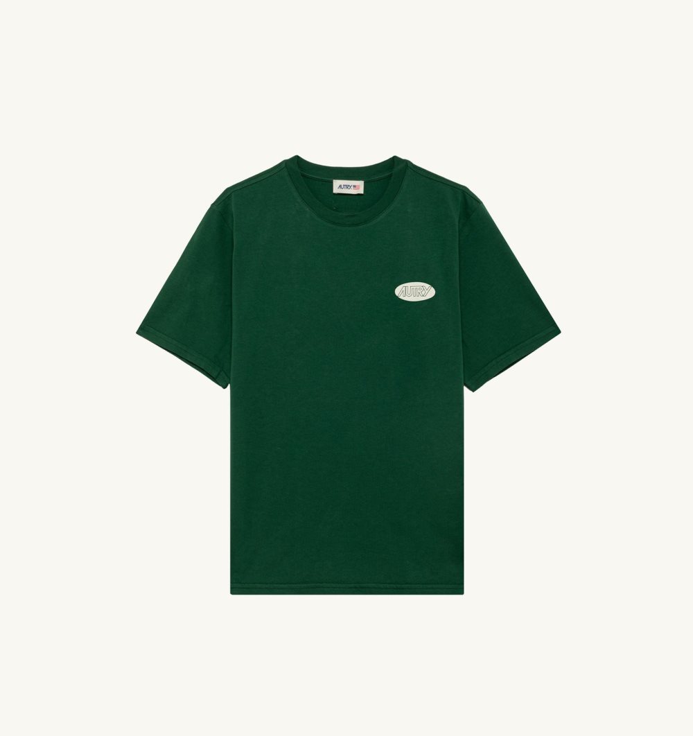 Green Autry T-shirt Cotton Printed Logo | CTKDBU239