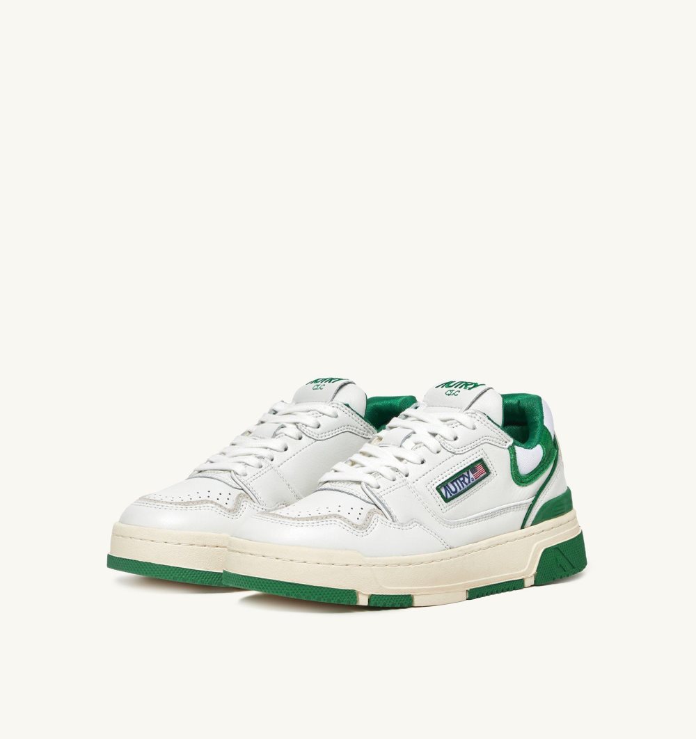 Green / White Autry Clc Low Sneakers Leather Amazon Suede | HPZROD863