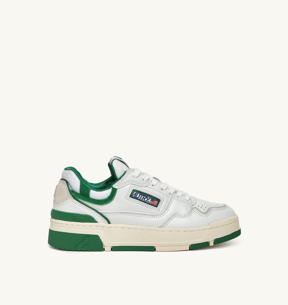 Green / White Autry Clc Low Sneakers Leather Amazon Suede | HPZROD863