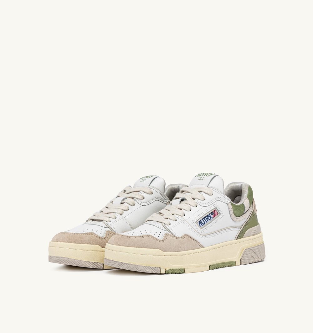 Green / White Autry Clc Low Sneakers Leather | WZMAYC078