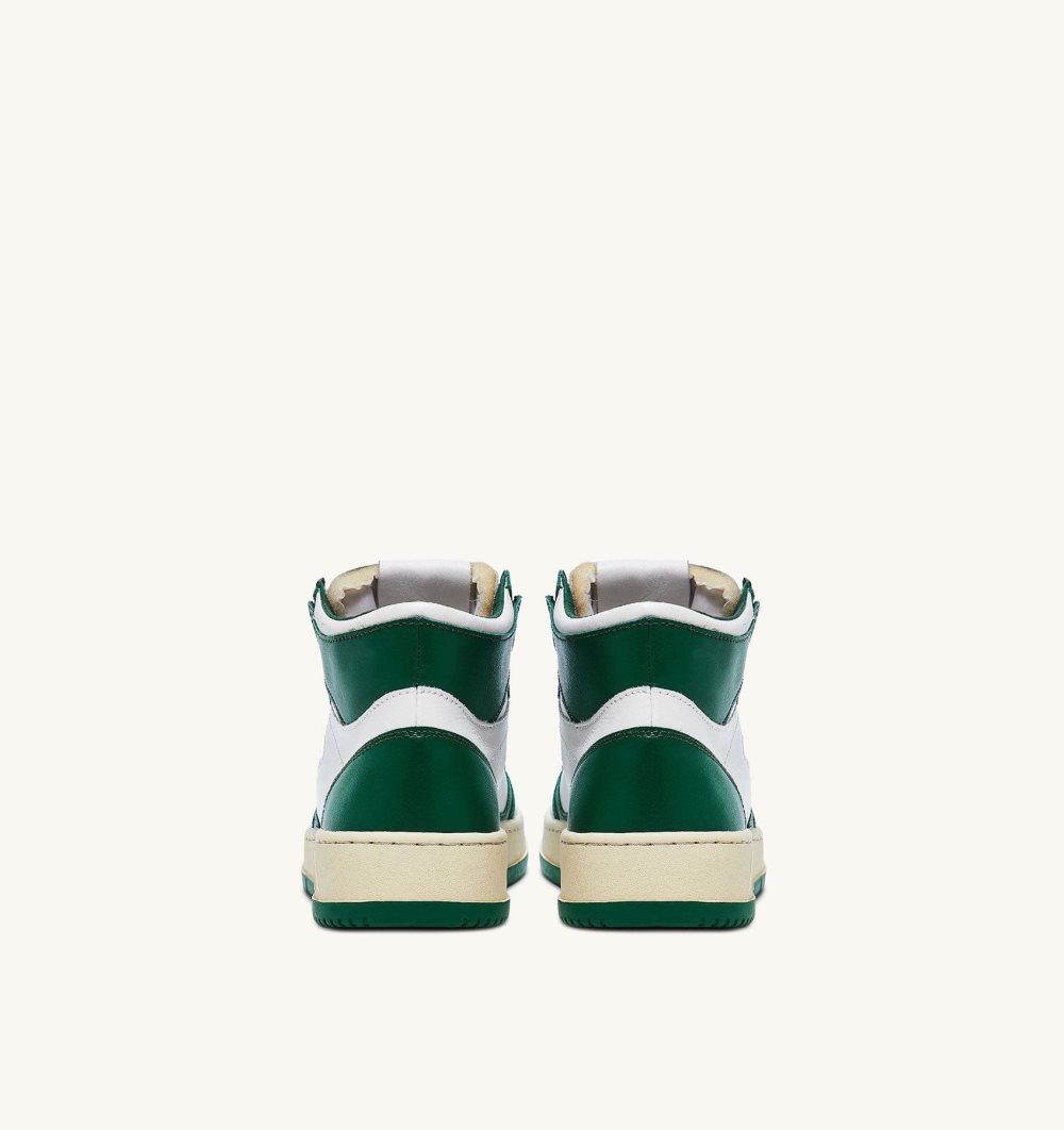 Green / White Autry Medalist Mid Sneakers Leather | XWGOVJ871