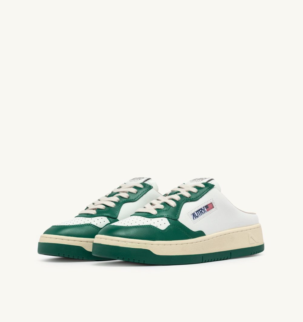 Green / White Autry Medalist Sabot Sneakers Amazon Leather | FZMAPE482