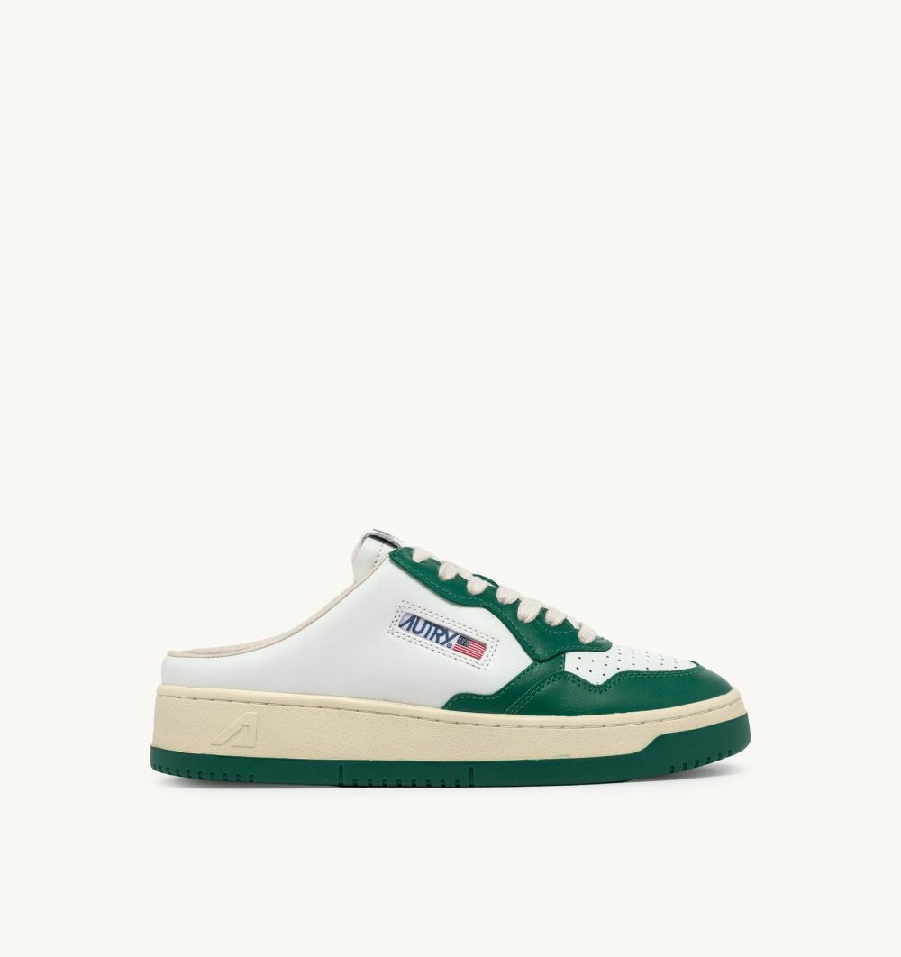 Green / White Autry Medalist Sabot Sneakers Amazon Leather | FZMAPE482