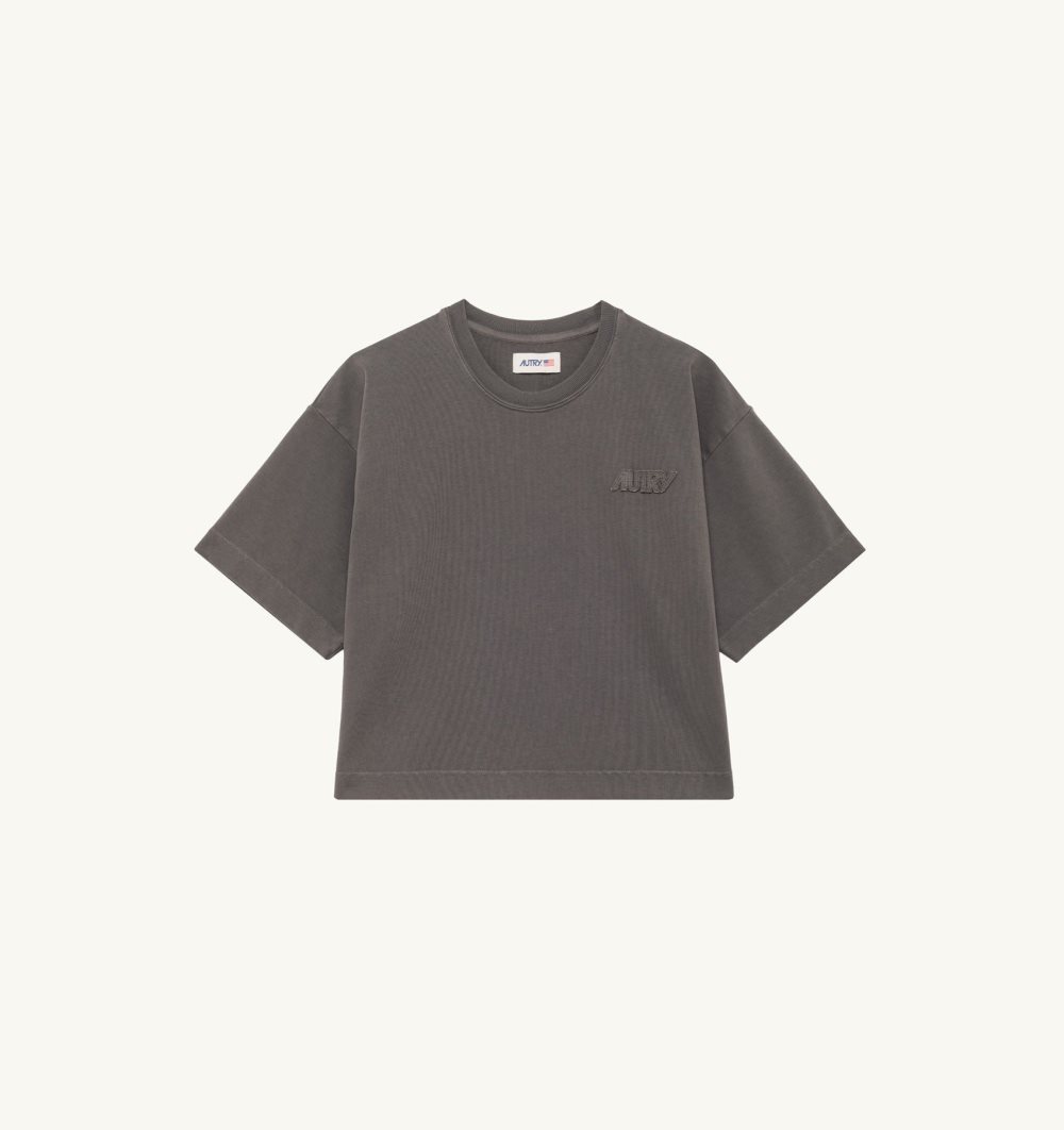 Grey Autry Boxy T-shirt Heavy Cotton | GMDUYF692