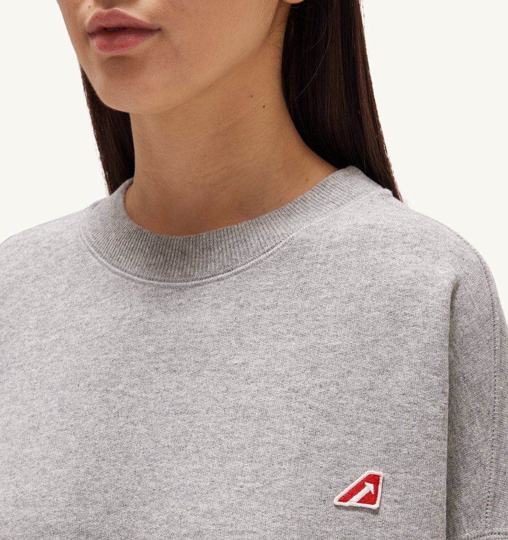 Grey Autry Crew Neck Sweatshirt Gauzed Cotton Jersey | ICVZKD791