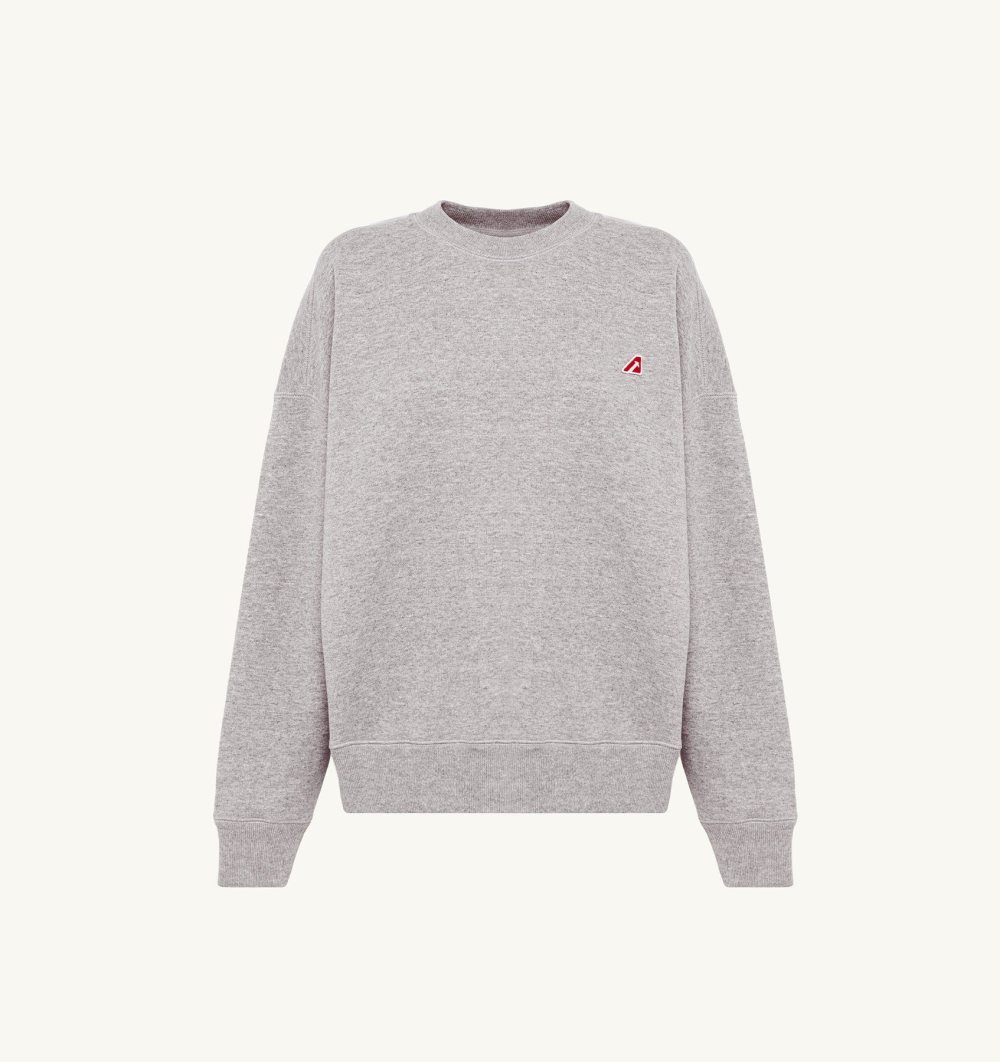 Grey Autry Crew Neck Sweatshirt Gauzed Cotton Jersey | ICVZKD791