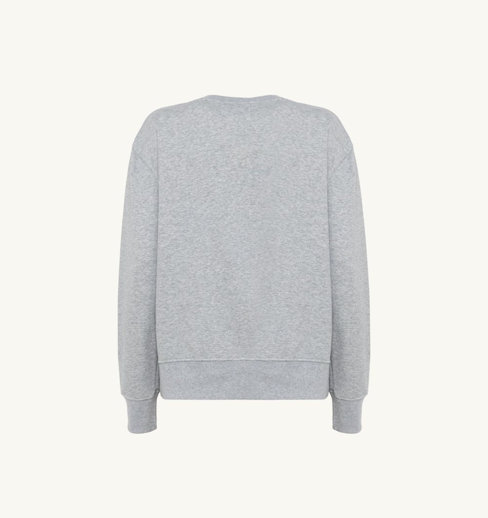 Grey Autry Crew Neck Sweatshirt Melange Cotton | AVCDZJ412