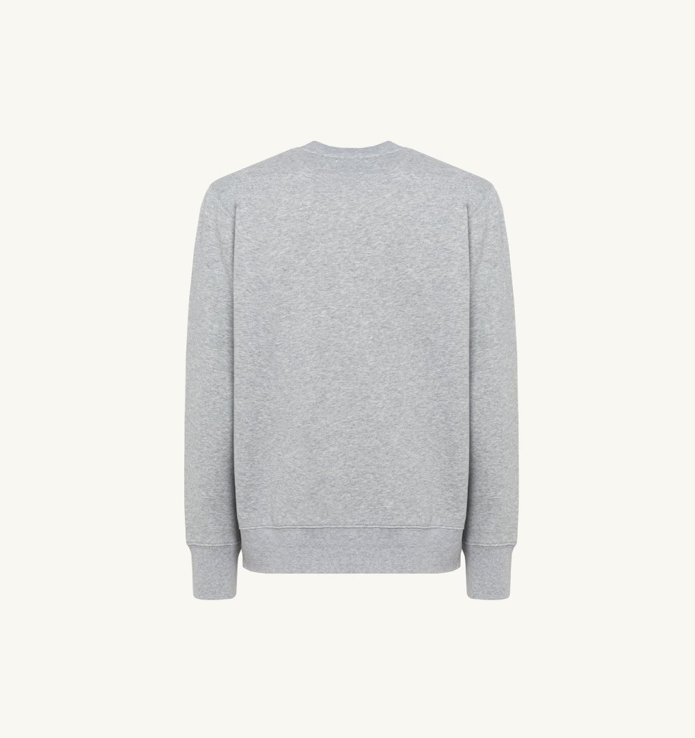 Grey Autry Crew Neck Sweatshirt Melange Cotton | WZTXGA419