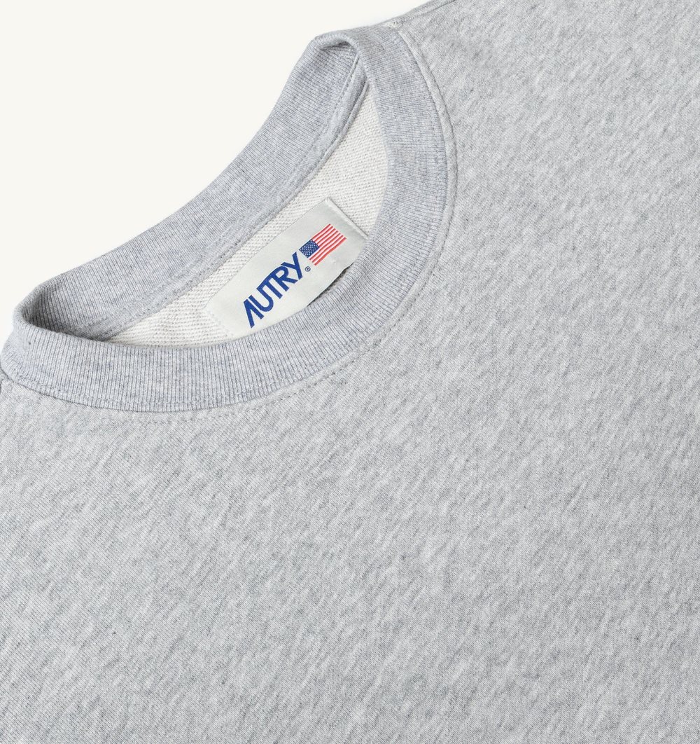 Grey Autry Crew Neck Sweatshirt Melange Cotton | WZTXGA419