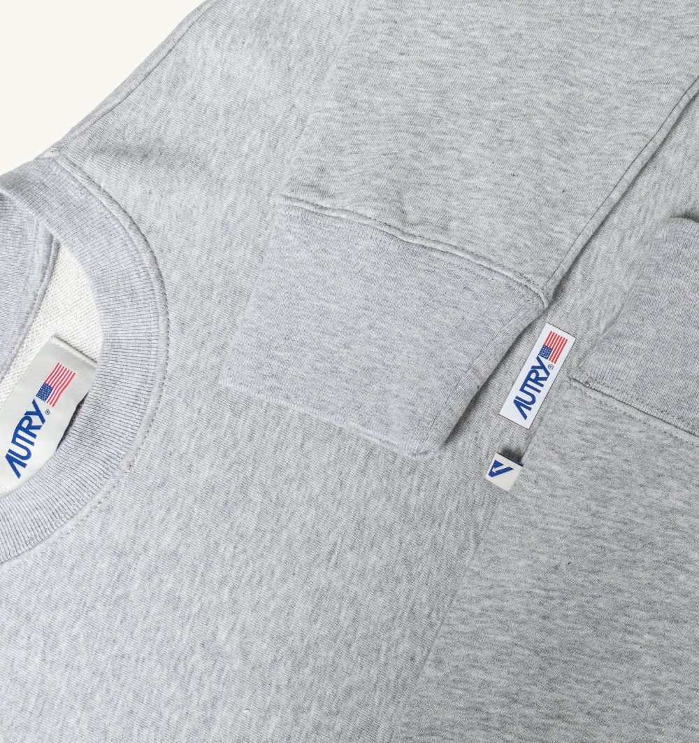 Grey Autry Crew Neck Sweatshirt Melange Cotton | WZTXGA419