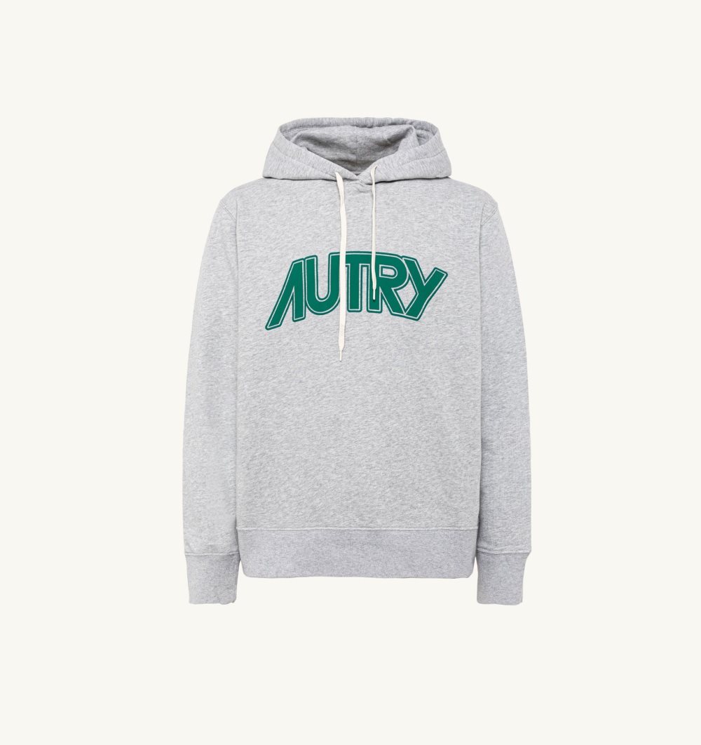 Grey Autry Hooded Sweatshirt Melange Cotton | EMIBLU706