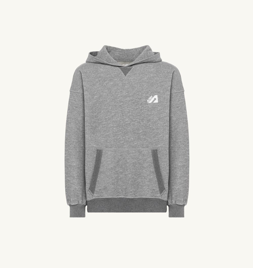 Grey Autry Hooded Sweatshirt Melange Cotton | MPFEXY317