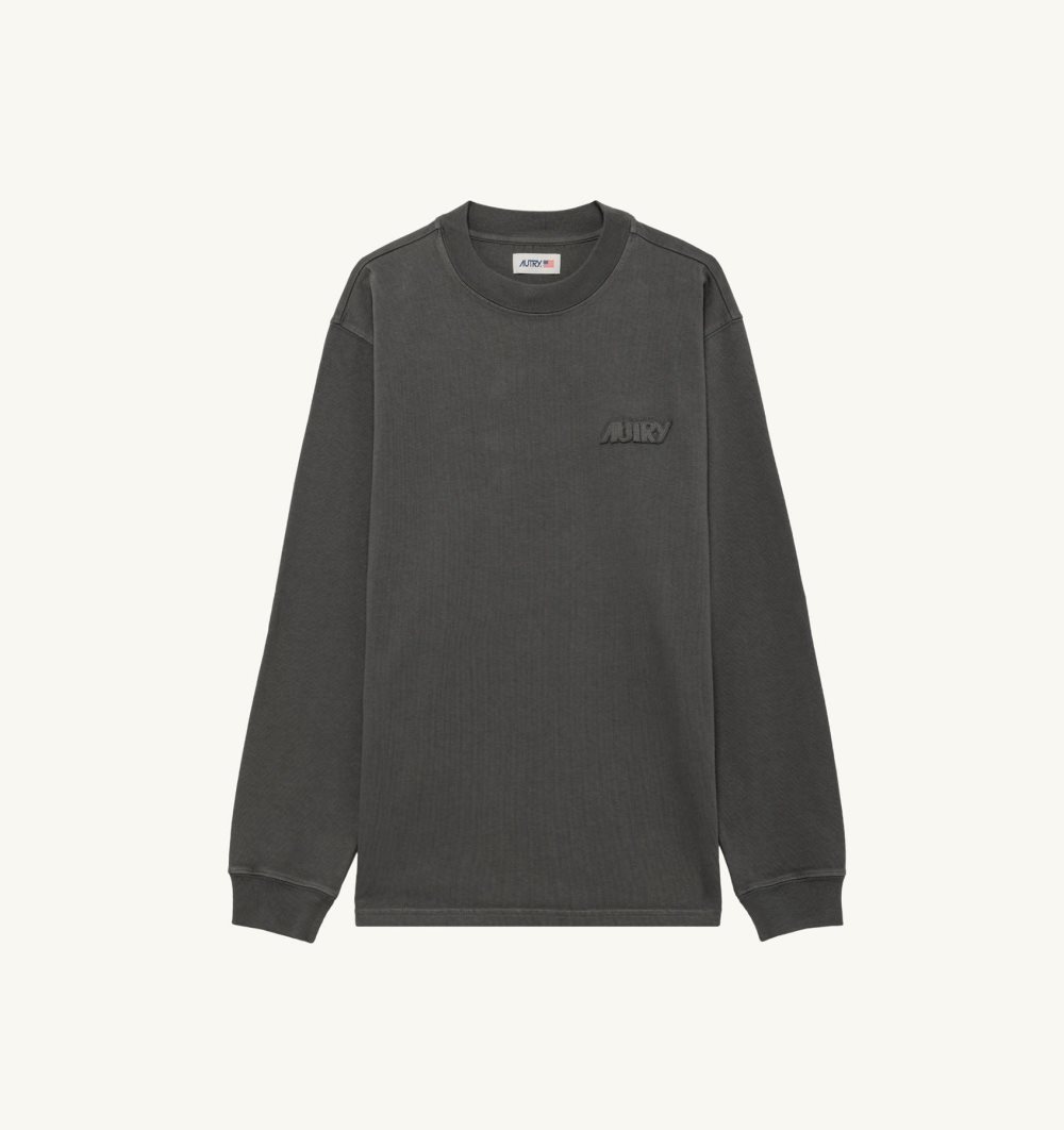 Grey Autry Long-sleeve T-shirt Heavy Cotton | OBLRJE963