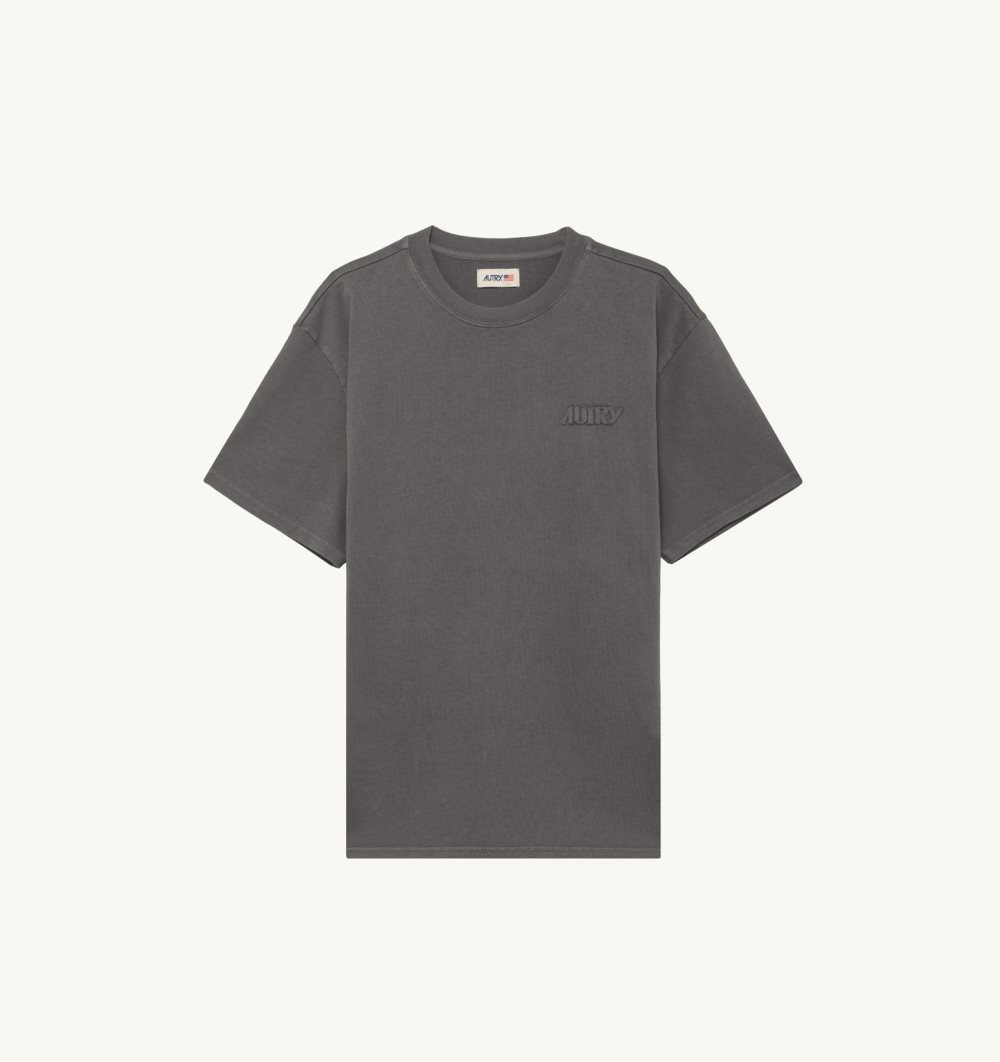 Grey Autry Loose-fit T-shirt Heavy Cotton | FKCDTZ491