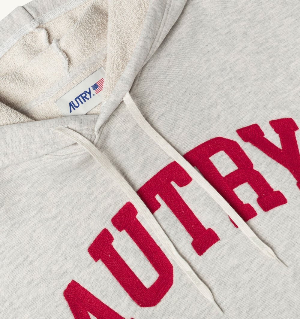 Grey Autry Melange Hooded Sweatshirt Dress Embroidery Logo | VIPUYD956