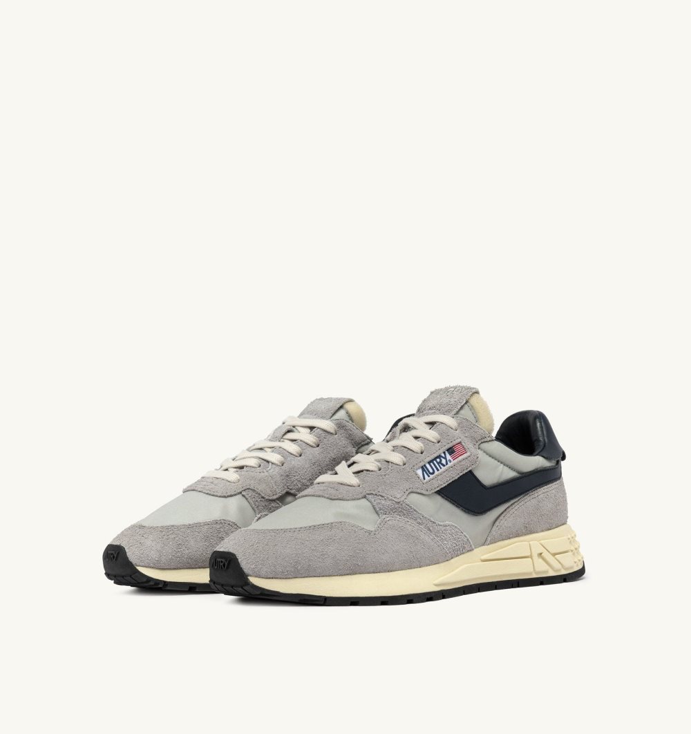 Grey Autry Reelwind Low Sneakers Space Nylon Suede | DJQUNI152