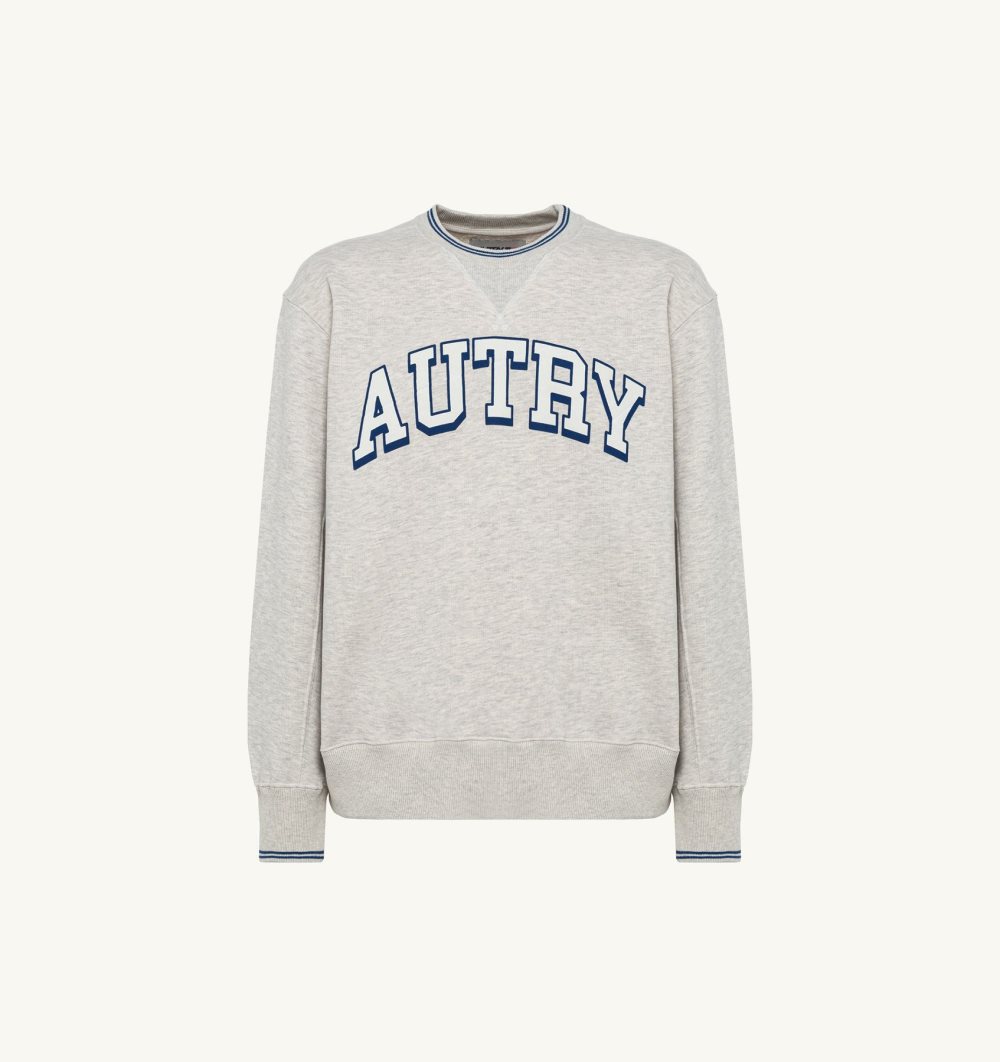 Grey Autry Relaxed Fit Crew Neck Sweatshirt Cotton | TJOCPH487