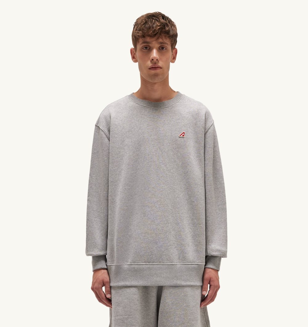 Grey Autry Relaxed Fit Sweatshirt Gauzed Cotton Jersey | UMVKEY607