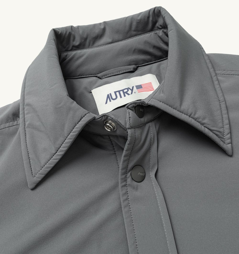 Grey Autry Shirt Jacket Padded Nylon | ASMEYJ425