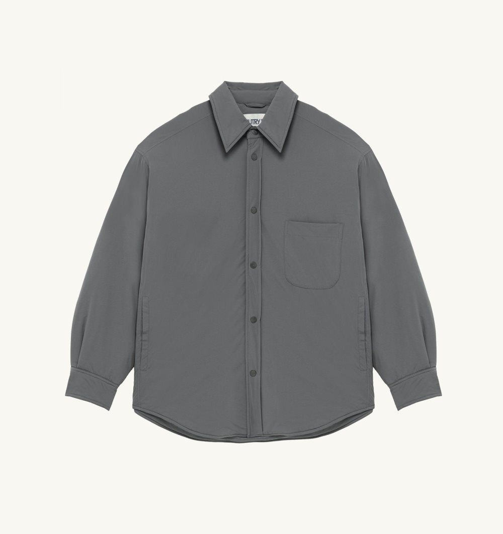 Grey Autry Shirt Jacket Padded Nylon | ASMEYJ425