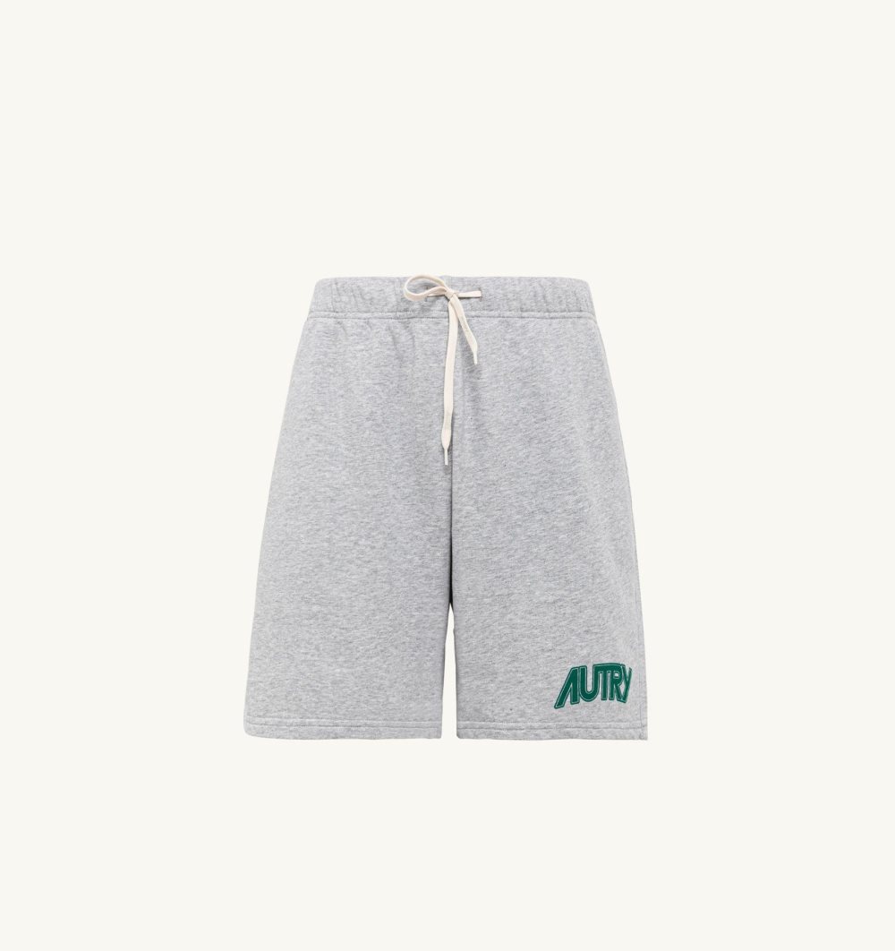 Grey Autry Shorts Melange Cotton Pile | LNUKGR419