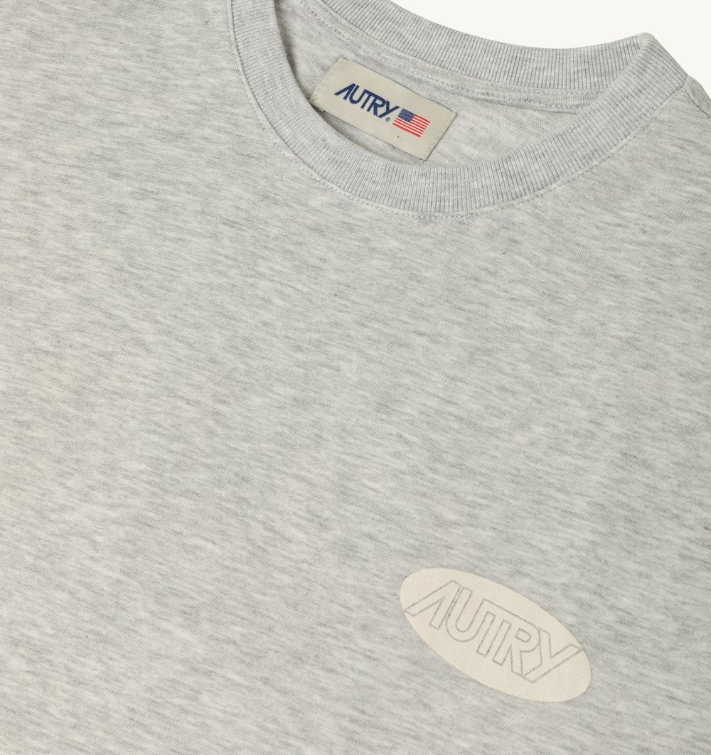 Grey Autry T-shirt Cotton Printed Logo | CVFILN472