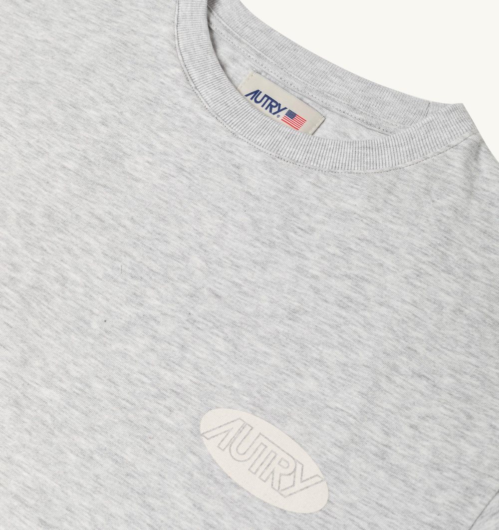 Grey Autry T-shirt Cotton Printed Logo | MOXINJ529