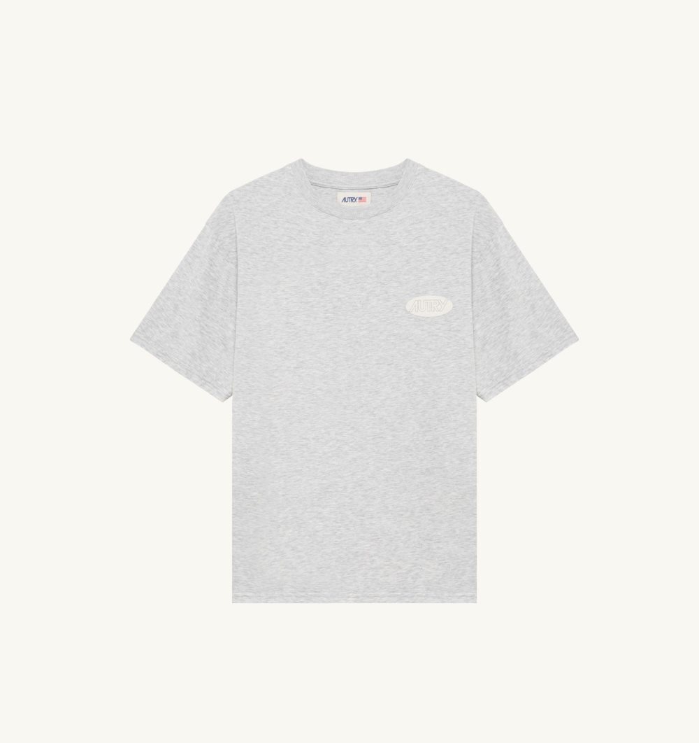 Grey Autry T-shirt Cotton Printed Logo | MOXINJ529