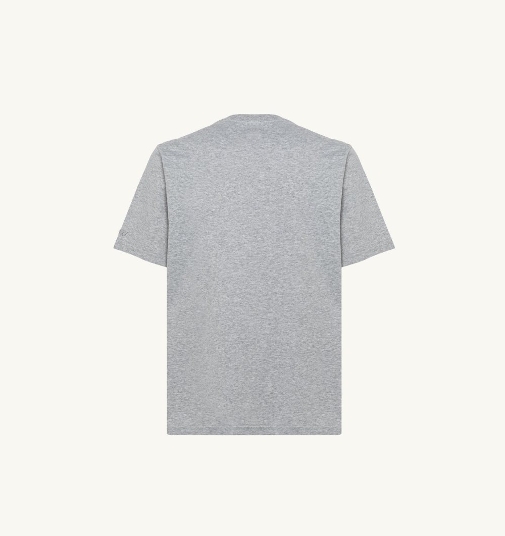 Grey Autry T-shirt Melange Cotton Jersey Logo | BDIRCF193