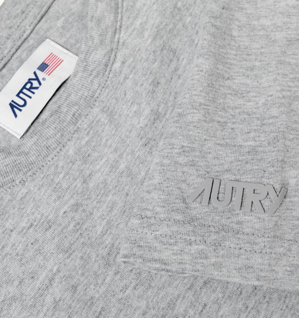 Grey Autry T-shirt Melange Cotton Jersey Logo | BDIRCF193