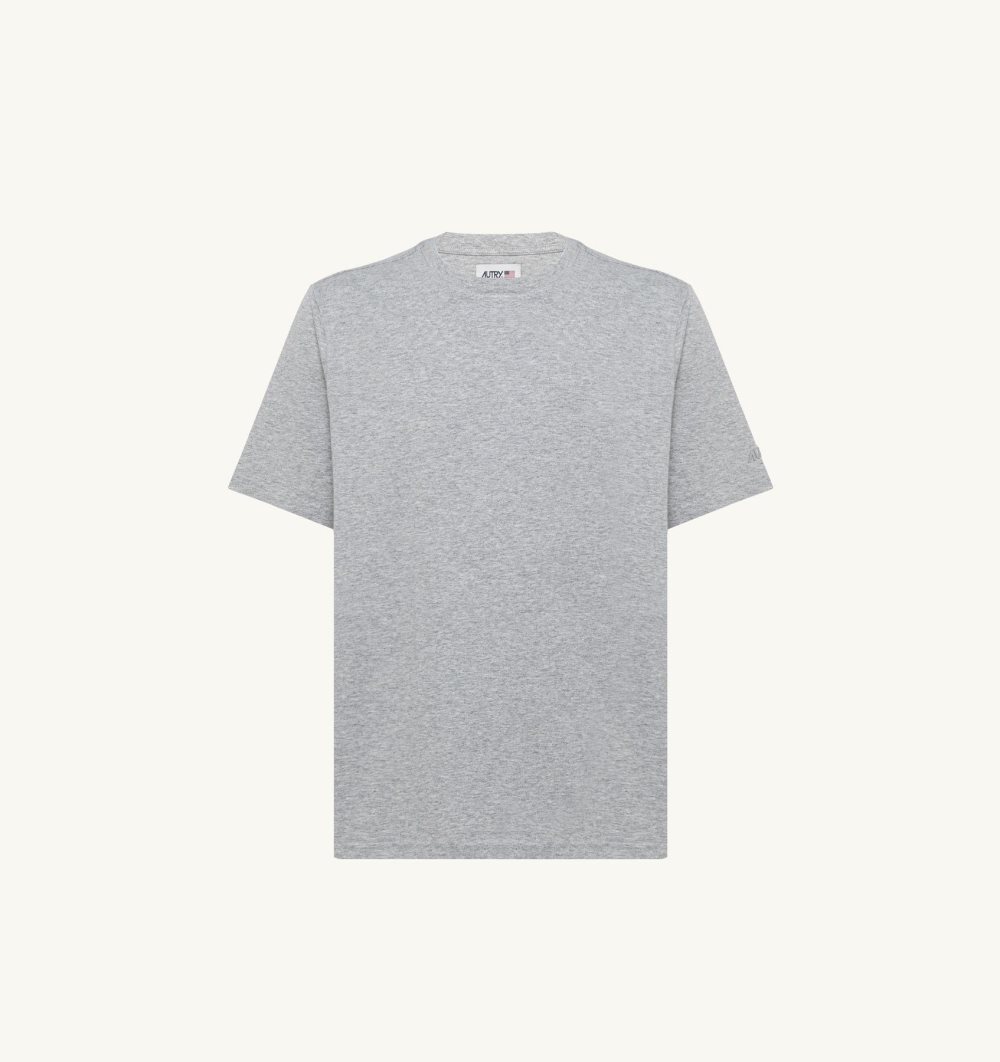 Grey Autry T-shirt Melange Cotton Jersey Logo | BDIRCF193